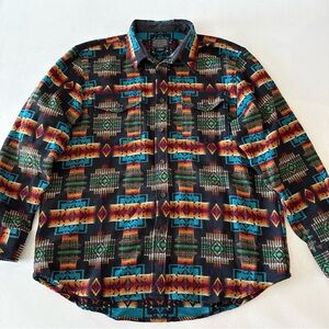 Pendleton Aztec Navajo Native American Indian Western Wear Long Sleeve Button XL